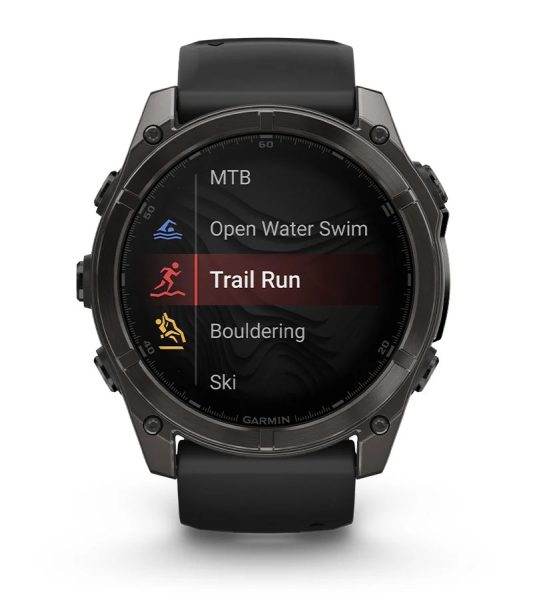 Умные часы Garmin Fenix 8, 51 мм, AMOLED, Sapphire bare Titanium, black with chestnut leather band plus graphite silicone band